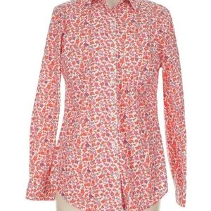 Banana Republic Red Floral Button Down Shirt